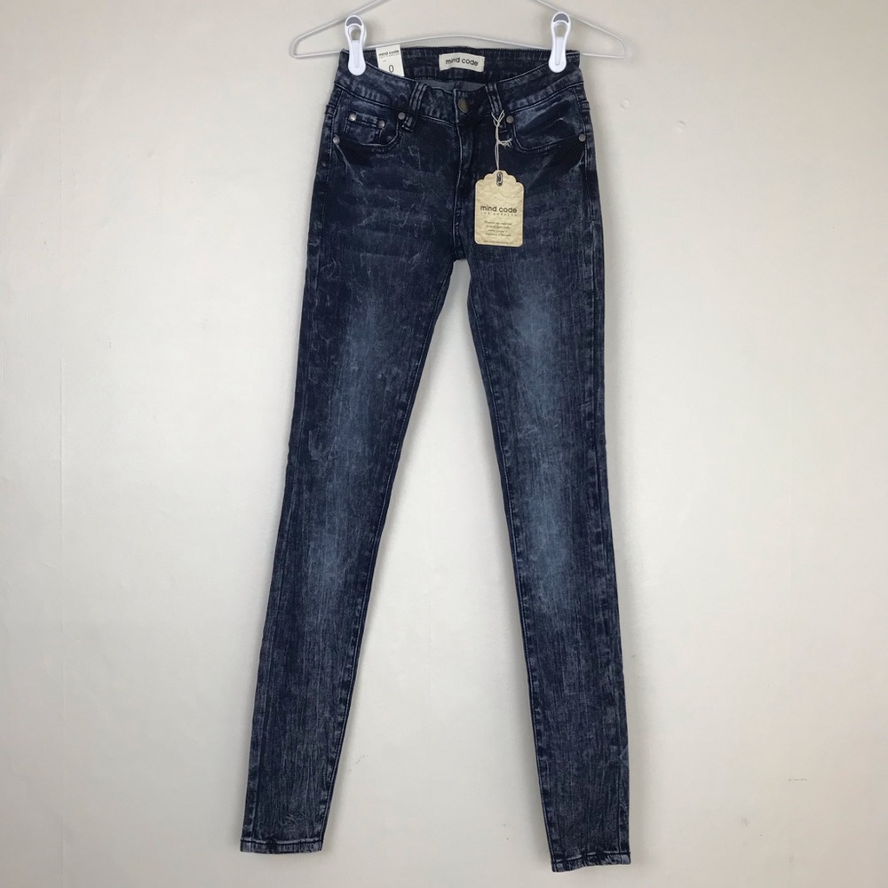 Mind Code LA Dark Acid Wash Jeans Jeggings Size 0
